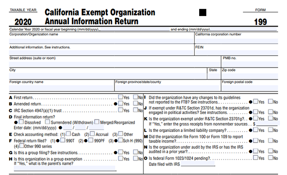 CA form 199 